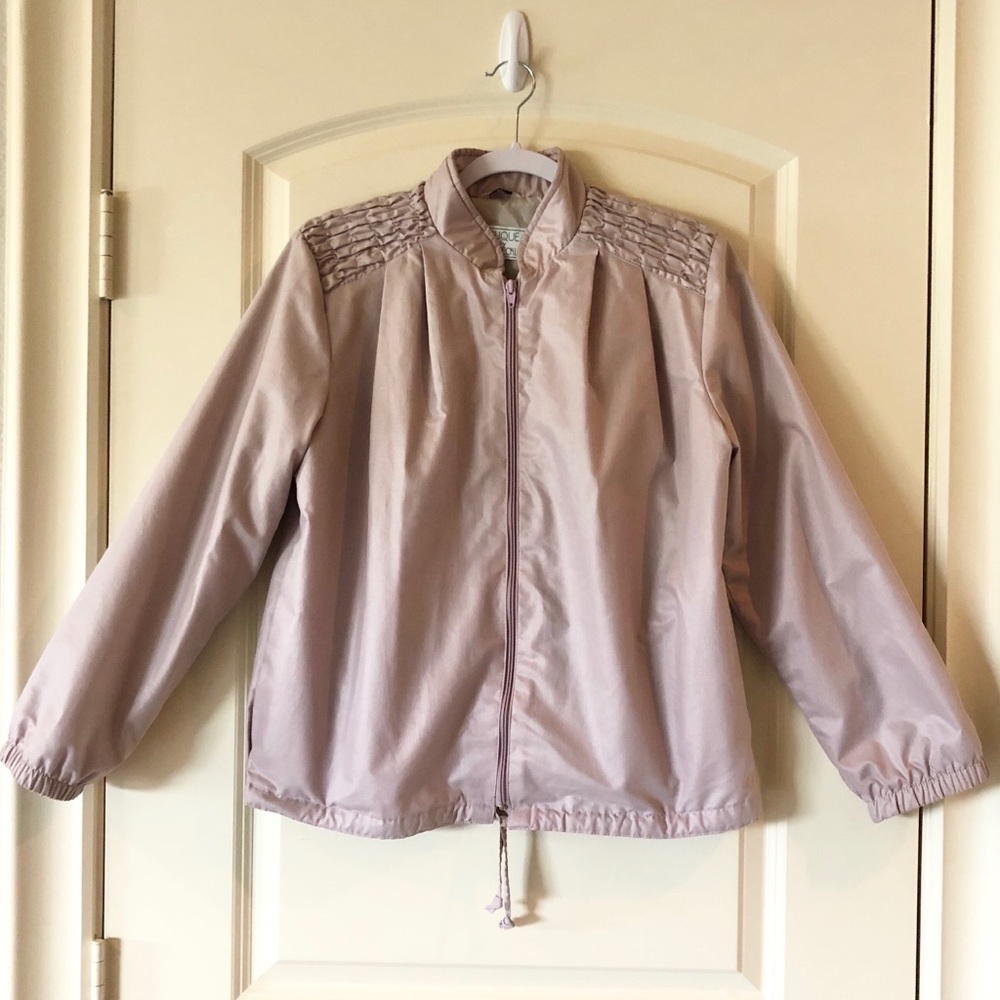 Vintage 80s 90s Clique by John Heckler Lavender Cropped Jacket Windbreaker sz 10